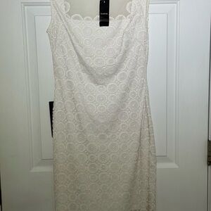 bebe Ivory Lace Midi Dress